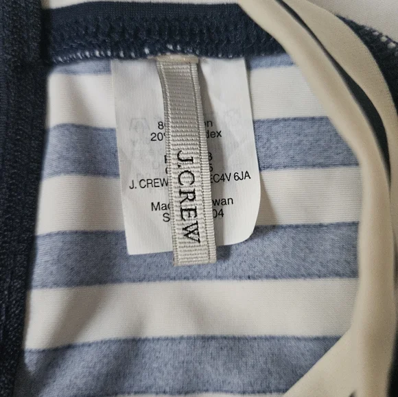 J. CREW Long Sleeve Classic Navy Blue Stripe Rash Guard | SZ M - Picture 11 of 11